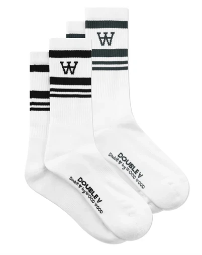 Wood Wood - WWRyder 2 Pack Strømper - White/Black